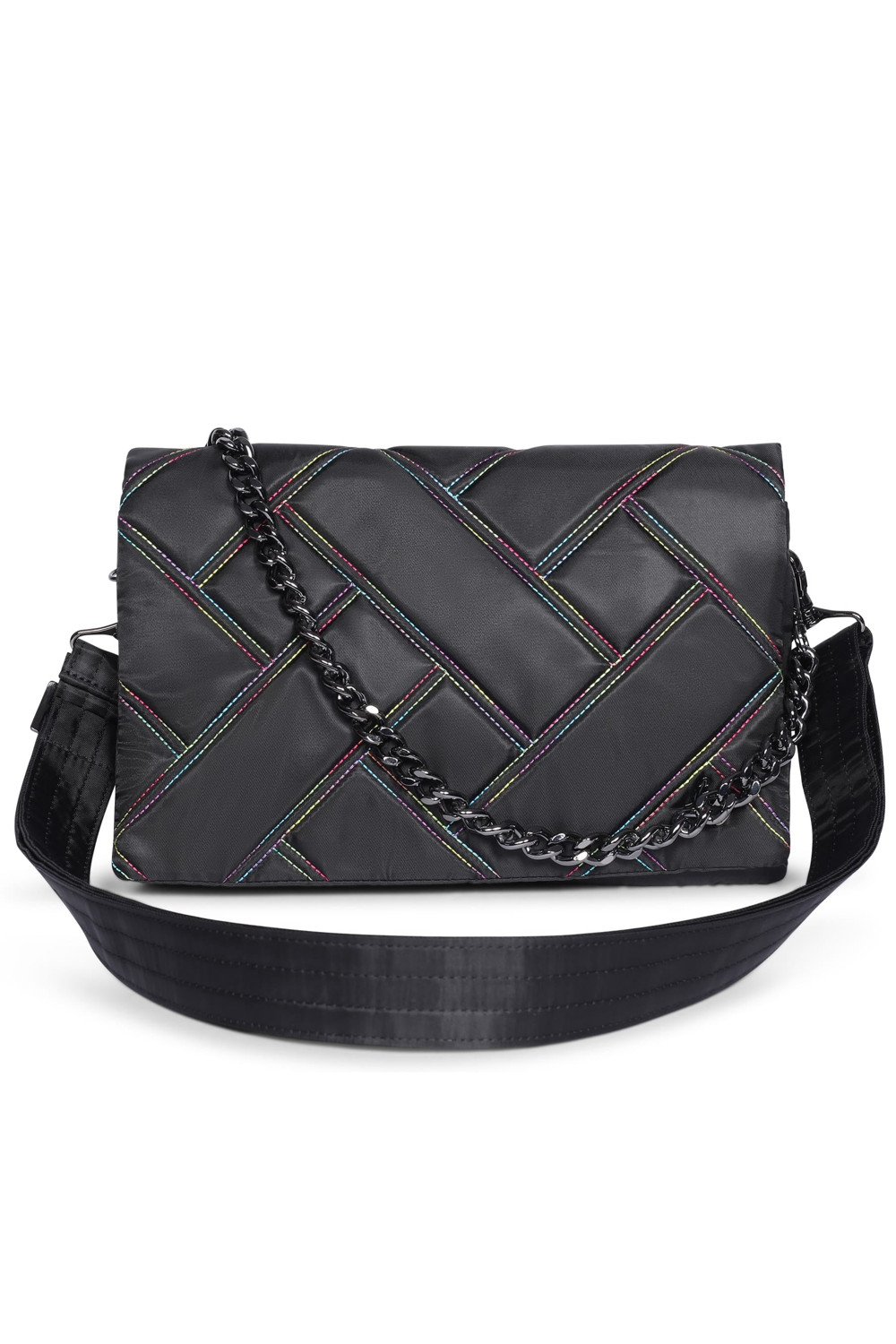 Сумка через плечо Lug EW с ремешком-цепочкой Huddle Black Rainbow Stitch 12790₽