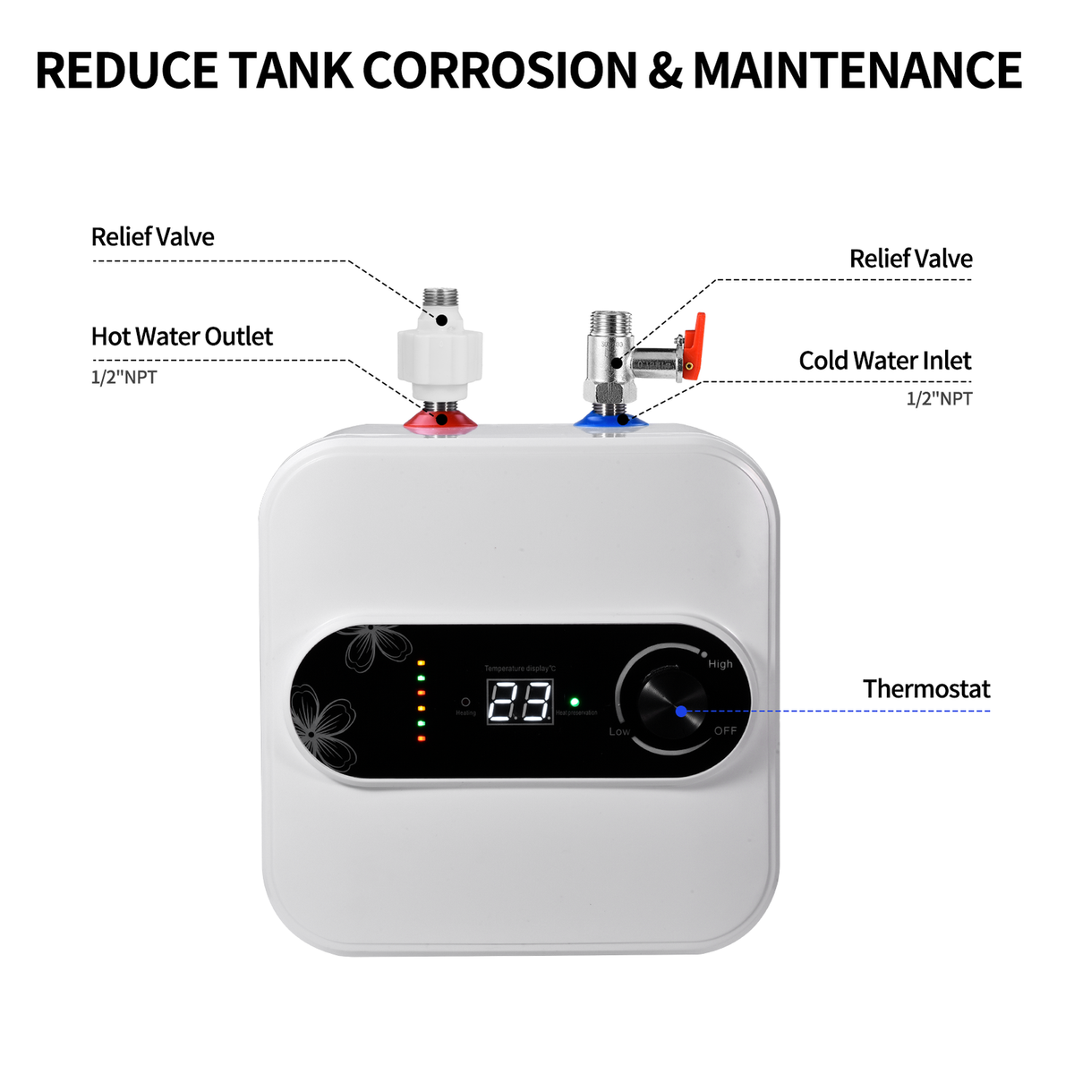 10L Electric Hot Water Storage Tank Water Heater Boiler