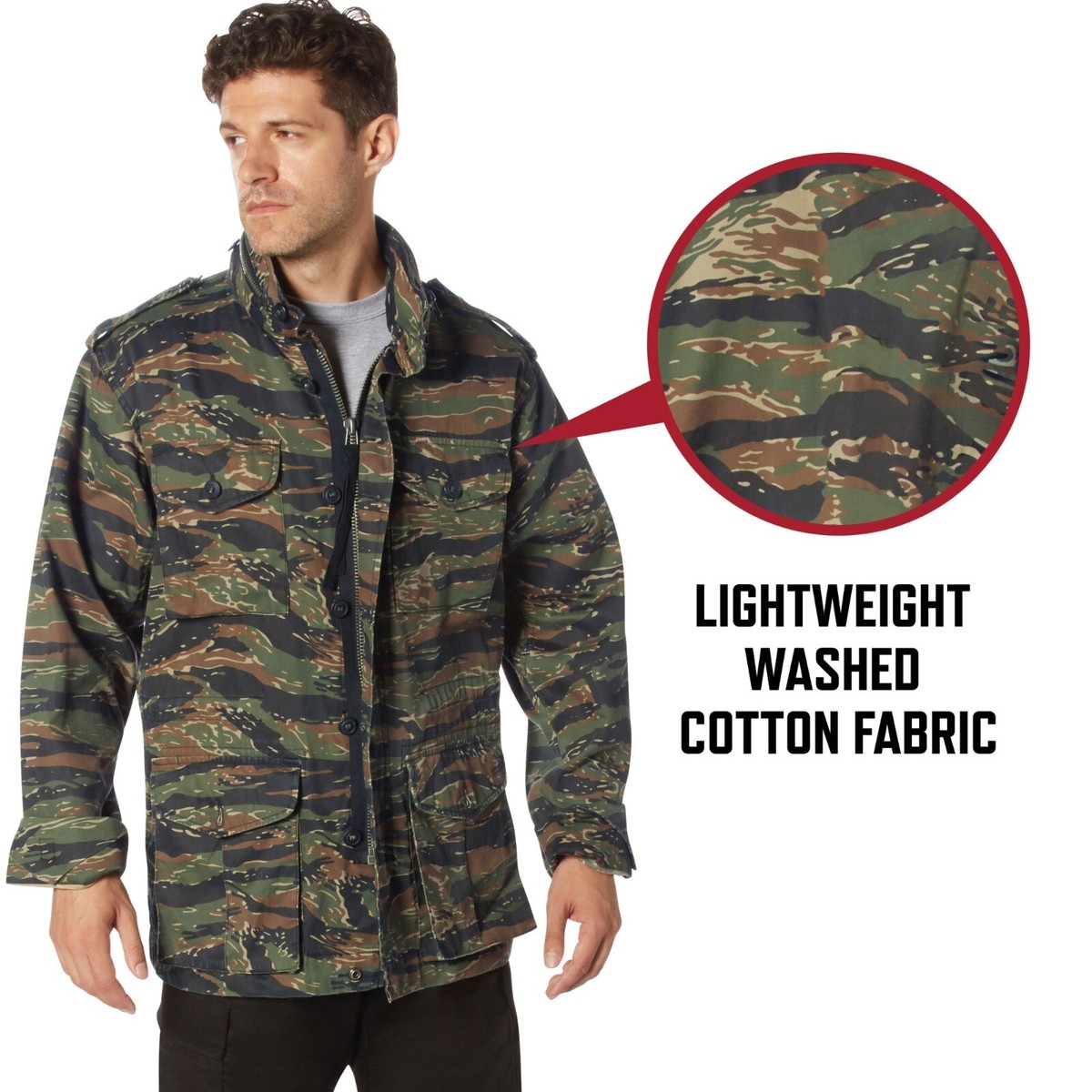 Lightweight Military M-65 Field Jacket Vintage Army Uniform Camo