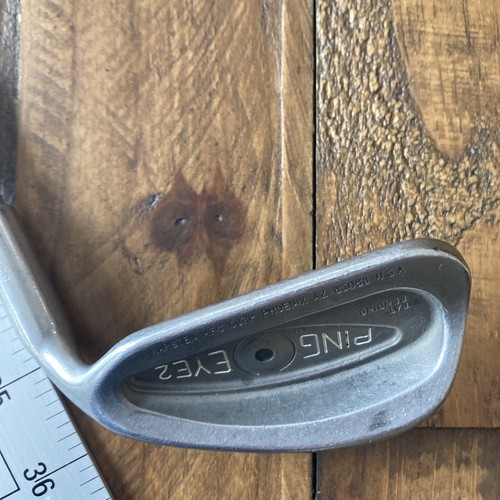 PING EYE 2 BLACK DOT Single 9 IRON STIFF STEEL Early V Groove - Picture 9 of 10