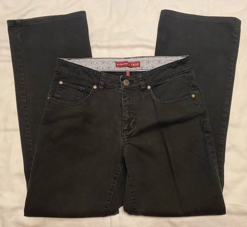 Ladies Black Izod Just Right Bootcut Jeans Size 6