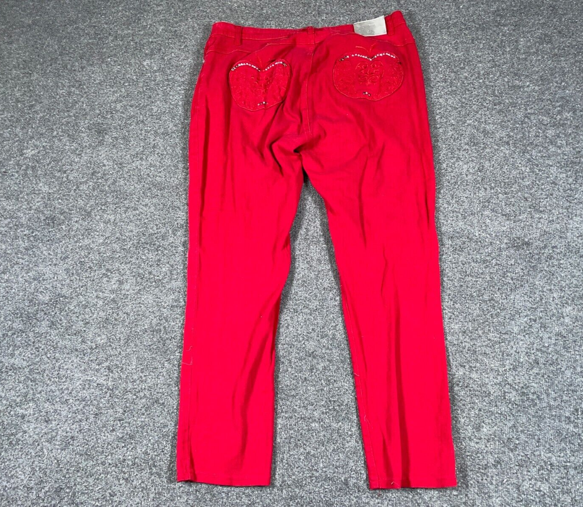 VTG Apple Bottoms Jeans Women's 14 (38 x 29) Red Embellished VTG Apple Bottoms Jeans Women's 14 (38 x 29) Red Embellished