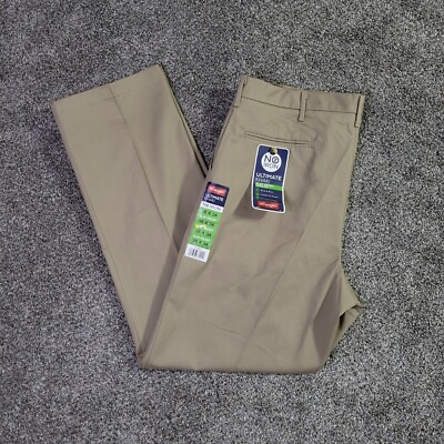 Wrangler Pants Mens 38x34 Ultimate Khaki Tan Classic Fit No Iron