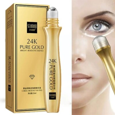 24K Gold Bright Eye Roller Augencreme Feuchtigkeitsspendend Feuchtigkeitsspendend Augenserum Augenpflege