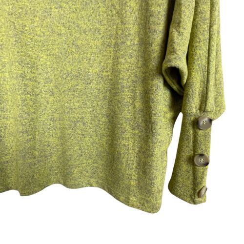 La Miel Knit Dolman Sleeve Chartreuse Gray Heather Top Size S - Picture 2 of 6