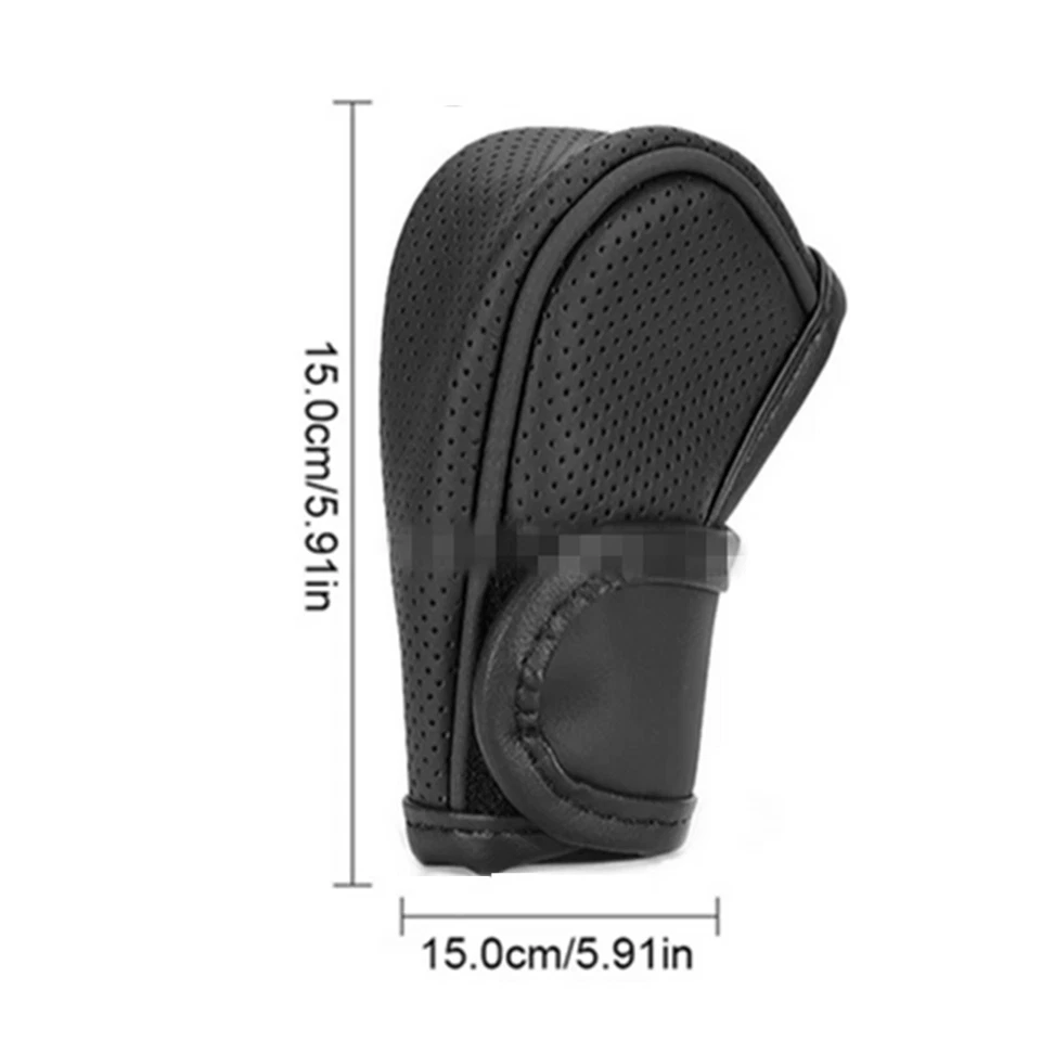 Car Gear Shift Knob Cover Genuine Leather Breathable Shifter Sleeve Protector - Image 2 of 4