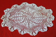 White Oval Cotton Lace Doily Needle 45cm x 30cm N701