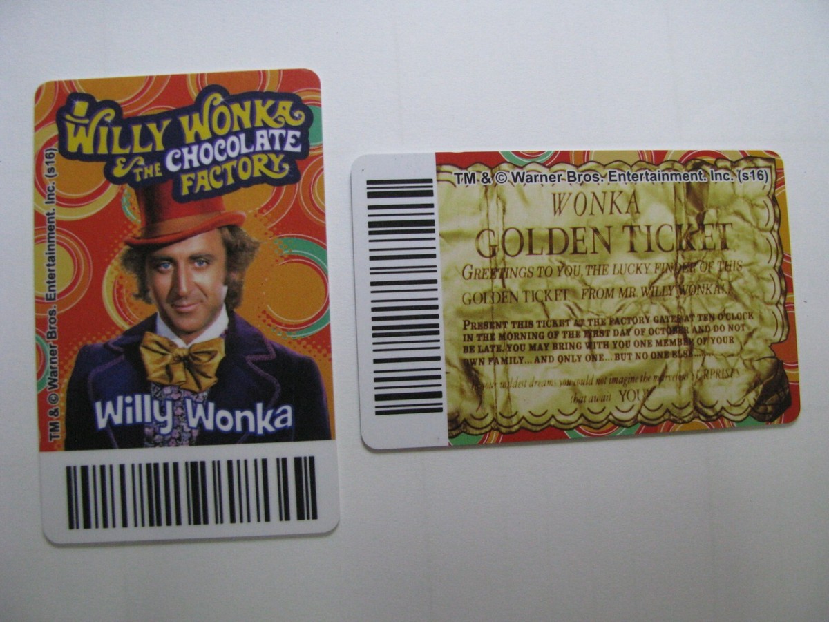 Willy Wonka & the Chocolate Factory Coin pusher rare GOLDEN TICKET card |  eBay
