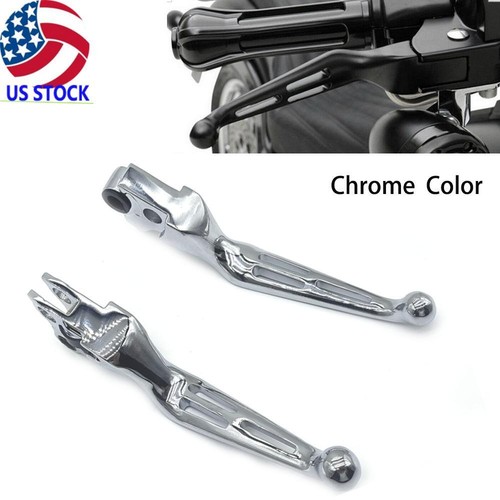 Black/Chrome Brake & Clutch Lever Set For Harley Davidson 1996-2012 Softail, Dyna, Touring 3 thumbnail image