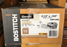 2,700-Pack Bostitch 2-1/2 in. x 0.120 in. Wire Coil 15 Degree Framing Nails