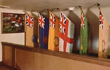 Postcard NY Fort Ticonderoga New York Regimental Ensigns Replicas Old PC J7192