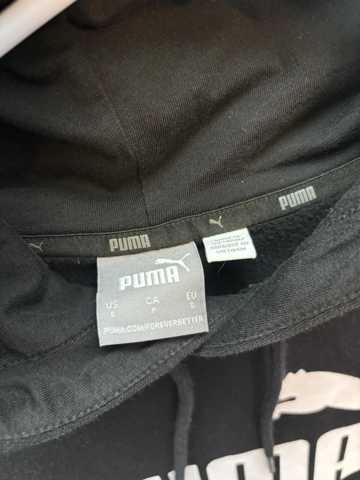 Puma Essentials Logo Pullover Hoodie Womens Small Black Casual Outdoor 586270-01 - Image 3 of 4