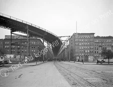1910 The Elevated, Eighth Ave and 110th St, NYC, NY Old Photo 8.5" x 11" Reprint