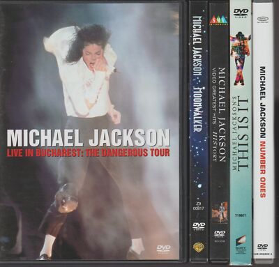 Michael Jackson Lot x5 DVD Bukarest History Moonwalker Number Ones This Is It