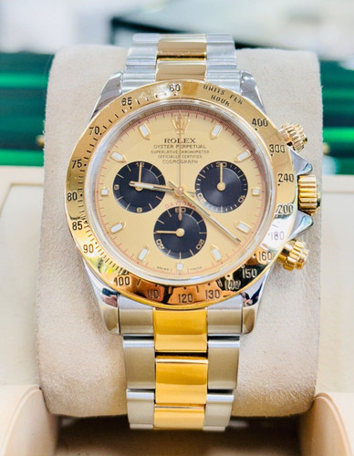 Rolex Daytona 116523 Champagne Paul Newman SS 18K Yellow Gold Watch NO RESERVE!