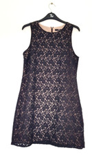 Oasis Sleeveless Evening/Occasion Dress in Black & Lace Design, Size 10