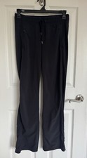 Women  s Athleta Black Track Pant Straight Leg Zipper Size 4