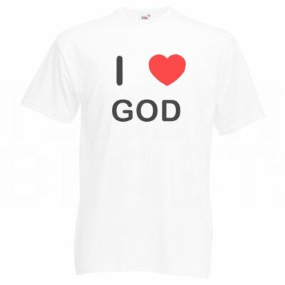 I love God T-Shirt Erwachsene Rundhals Kurzarmshirt