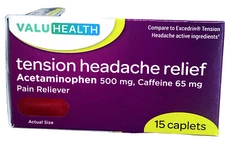 Ship N 24 Hours. New-Value Health Tension Headache Relief. Pain Reliever 15 Tabs
