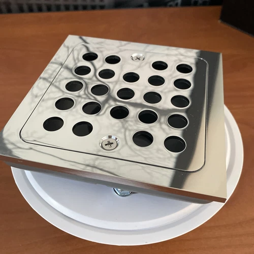 Signature Hardware SH608CP Menlo Square Shower Drain in Polished Chrome - Picture 2 of 9