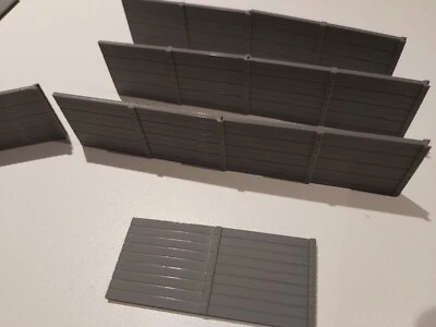 3DPRINTSTUDIO OO Gauge 20 x Model Railway Walls Tracking Fencing Security Fences 1.4m Total