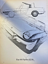 1969 Magazine Advertisement Fiat 850 Spider