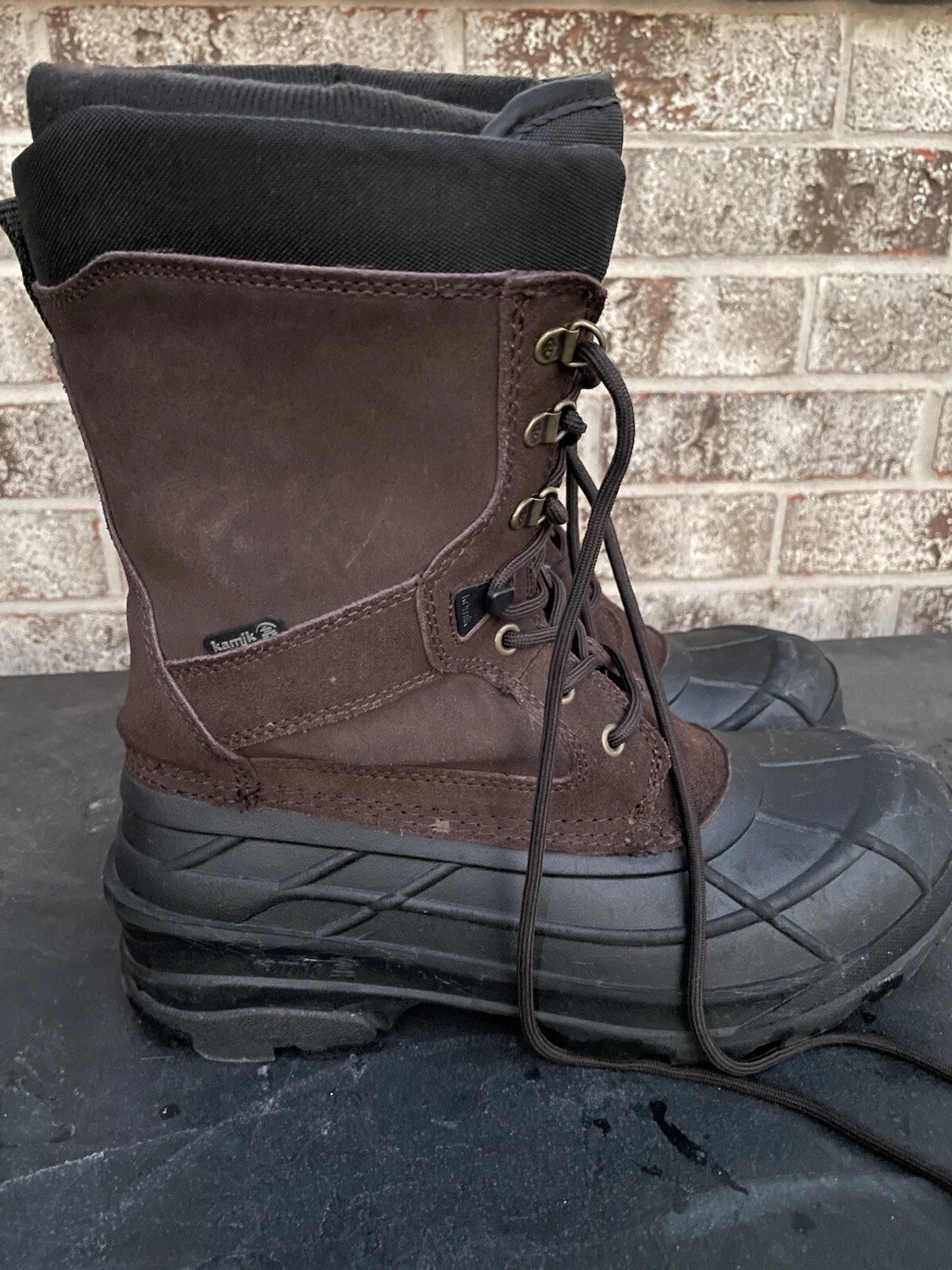 Kamik Mens NationPlus Waterproof Insulated Winter Boots Sz 11 Brown WK0097 -40°F