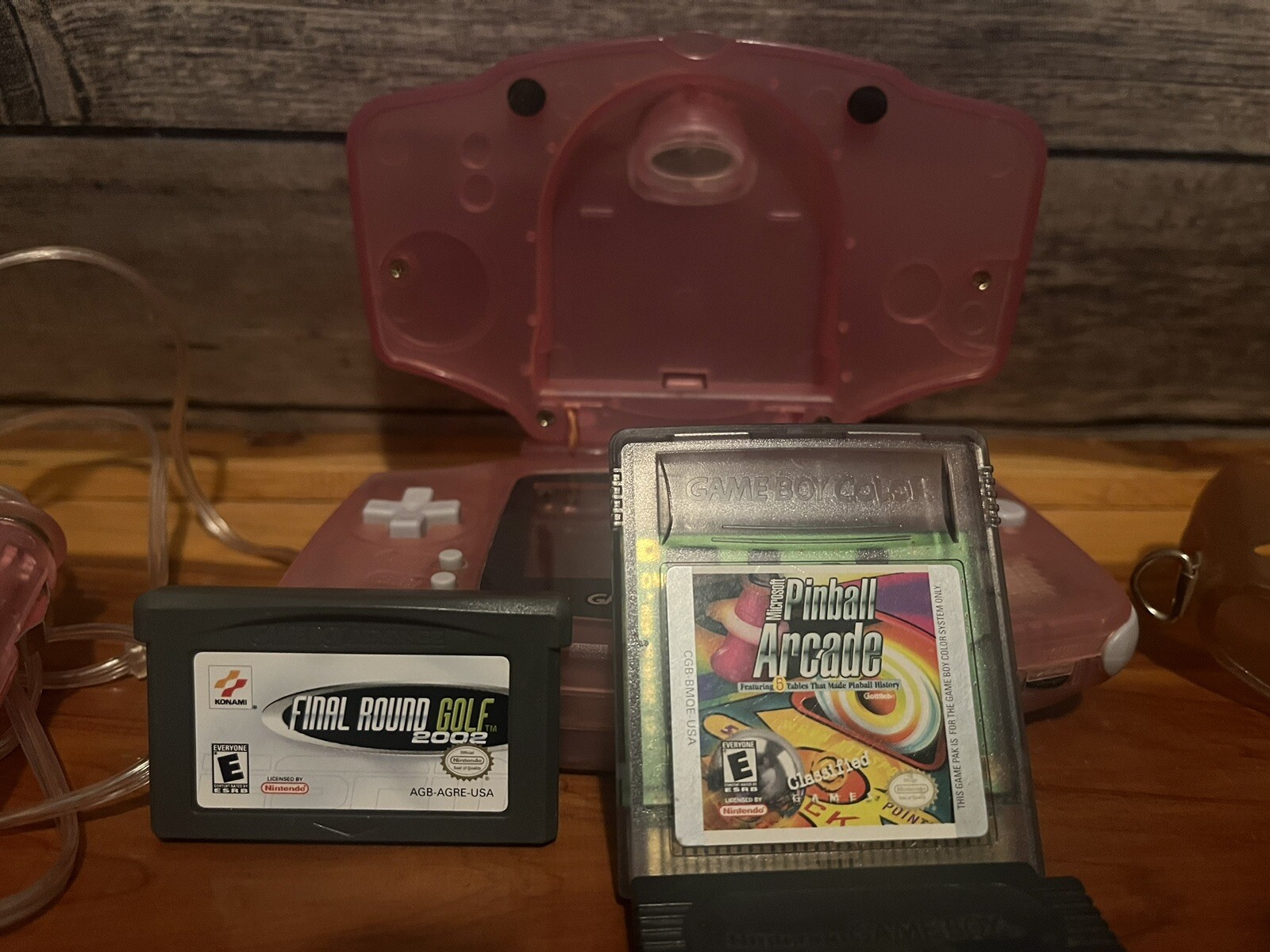 Nintendo Game Boy Advance GBA Fuchsia Pink Tested Works W/4 Game Bundle