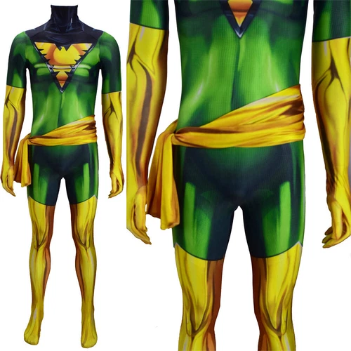 The Green X-men Dark Phoenix Jean Grey Jumpsuit Costume Cosplay Suit Halloween - Picture 6 of 6