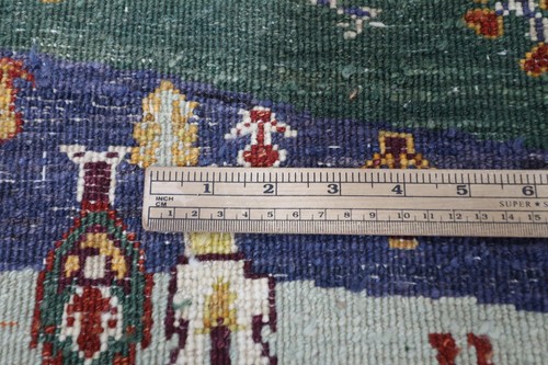 4 x 6 Landscape Animal Area Rug Afghan Hand Knotted Tribal Bedroom Wool Rug - Picture 10 of 10