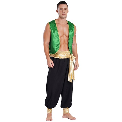 Conjunto de 2 piezas chaleco chaleco chaleco de Halloween para hombre festival de carnaval príncipe árabe - Imagen 39 de 109