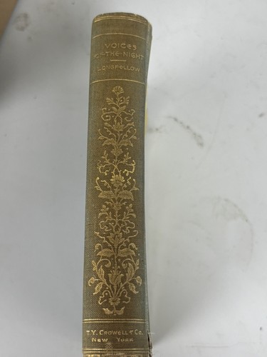 Voices of the Night 1893 H W Longfellow Gilded Edges 3D Hardcover - Imagen 2 de 5