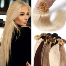 Pre Bonded Indian Keratin U Nail Tip Real Human Hair Extensions 100G 200s//Blond