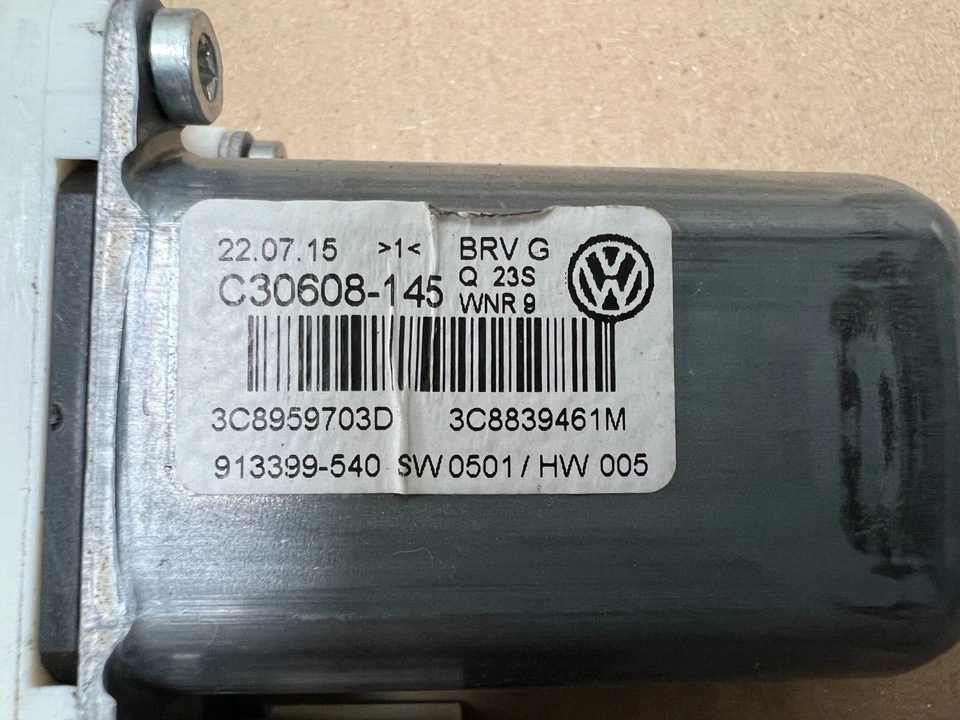VW Volkswagen CC 2016 power window motor rear left driver side 3C8839461M - Image 3 of 3
