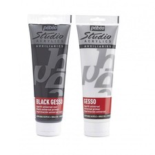 Pebeo Studio Acrylic Gesso 2 x 250ml Black & White Bundle