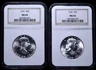 PAIR OF FRANKLIN HALVES, BOTH NGC MS 64 DATES ARE 1961 AND 1962, BOTH ARE FULLY