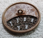 Vintage Antique Victorian Pierced Steel Facet Metal & Celluloid Button FANCY — photo 4