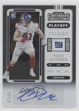 2022 Panini Contenders Rookie Playoff Ticket 37/99 Micah McFadden #218 Auto w6g
