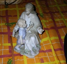 D7228 GESU' FINE PORCELLANA MORENA CUORE MATTO Artigianali DECORATI A MANO H16