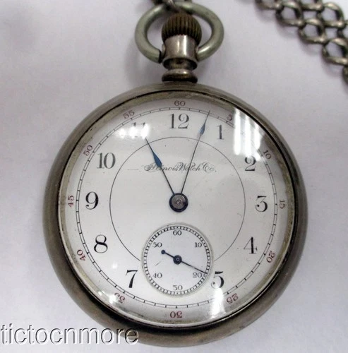 ANTIQUE ILLINOIS RAILROADER GRADE 4 POCKET WATCH 1887 CHALMERS REG COIN SILVER