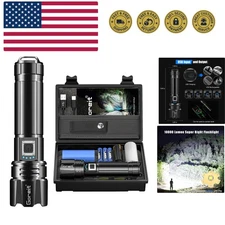 Waterproof Tactical Flashlight - 10000 Lumens Rechargeable for Emergencies