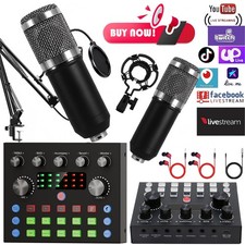 BM800 Podcast Equipment Bundle Studio Recording Kit Music Mixer Headphones For 2