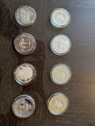 Lot Of 8 1 Oz .999 Or .9999 Fine Silver Rounds Mint Various Mints