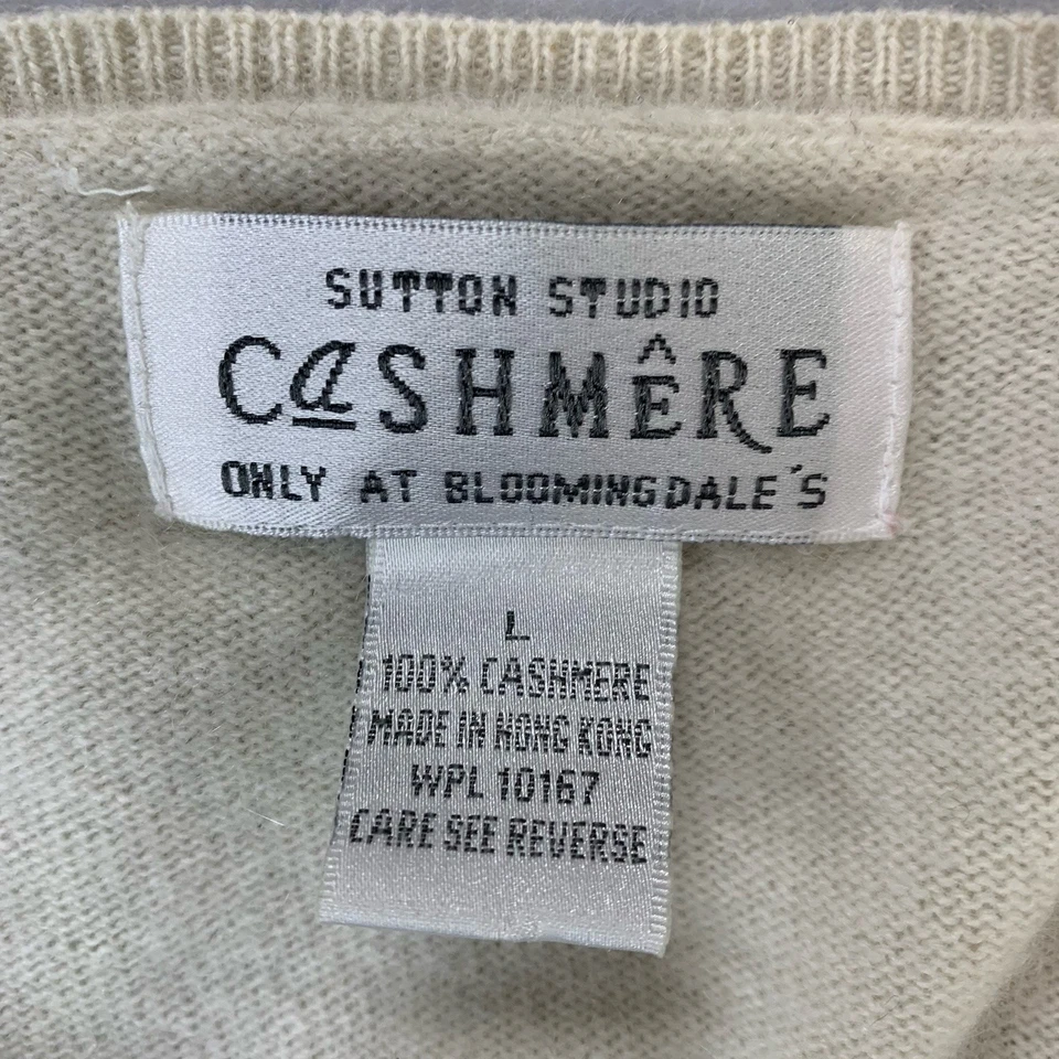 Sutton 100% Cashmere BeigeCrew Neck Cardigan Size L - Image 2 of 4