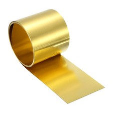 Brass Sheet Roll, 80" x 2" x 0.008" Metal Flashing Brass Foil Roll, Gold