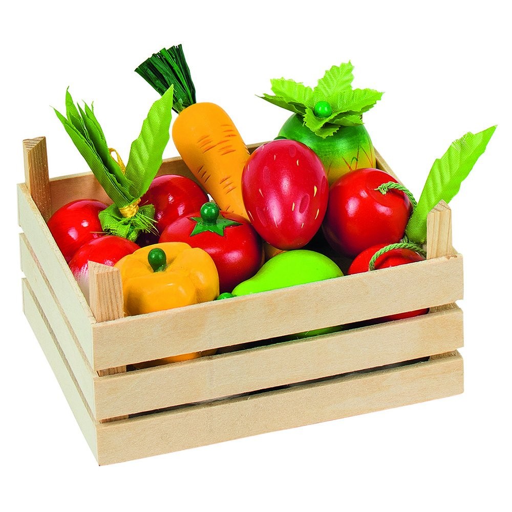 Goki 51658 Eine Kiste Gefllt mit Obst und Gemse fr Einkaufen und Kochspiel 1 6190₽