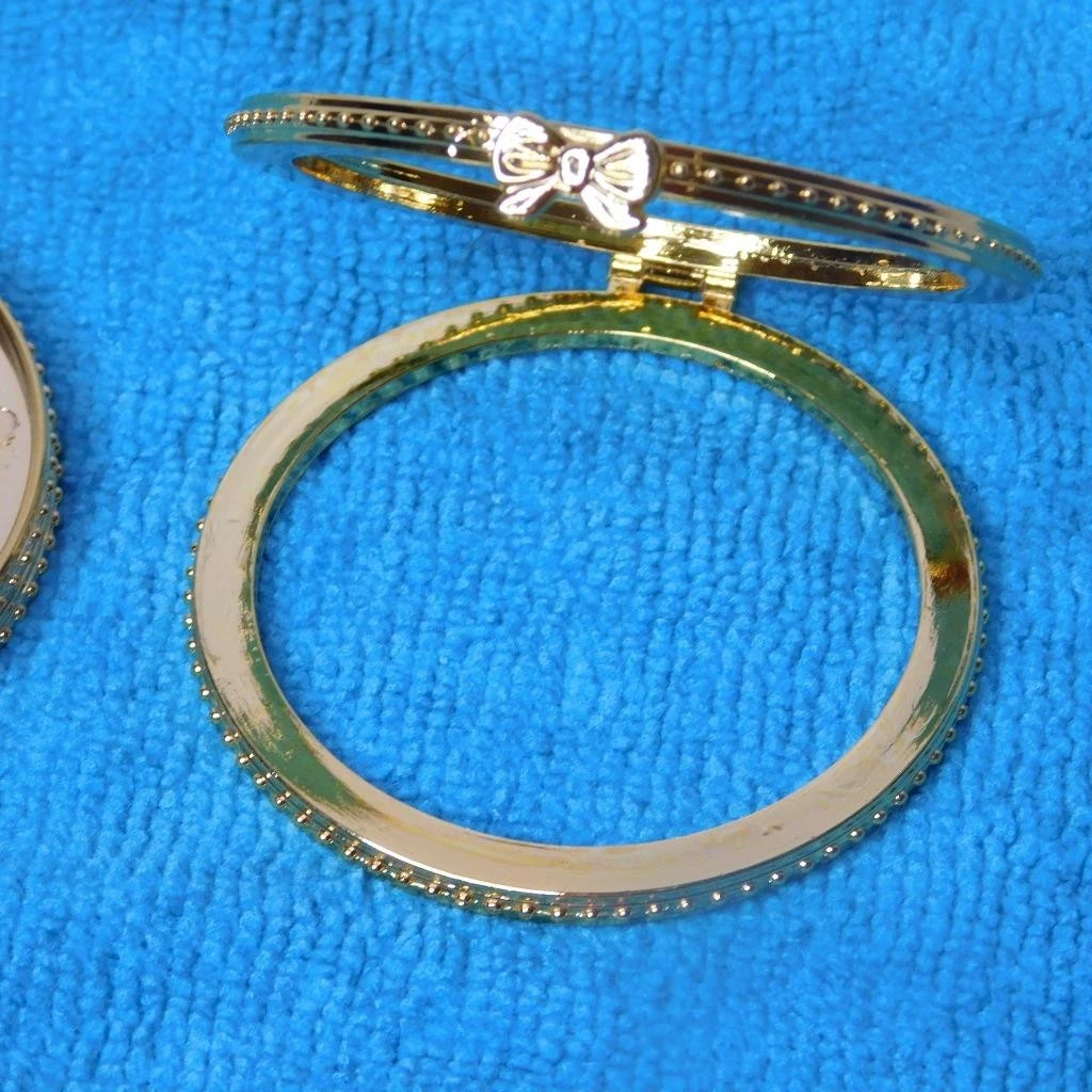 2 bisagras circulares para cajas redondas suministros artesanales de metal fundido dorado de 2-1/4" de diámetro
