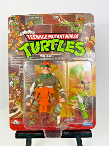 VTG 1989 TMNT Rat King  Action Figure Playmates Toys NMOC 10 Back *UNPUNCHED*