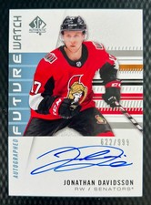 2020 2019-20 SP Authentic Jonathan Davidsson /999 Autograph Future Watch Rookie