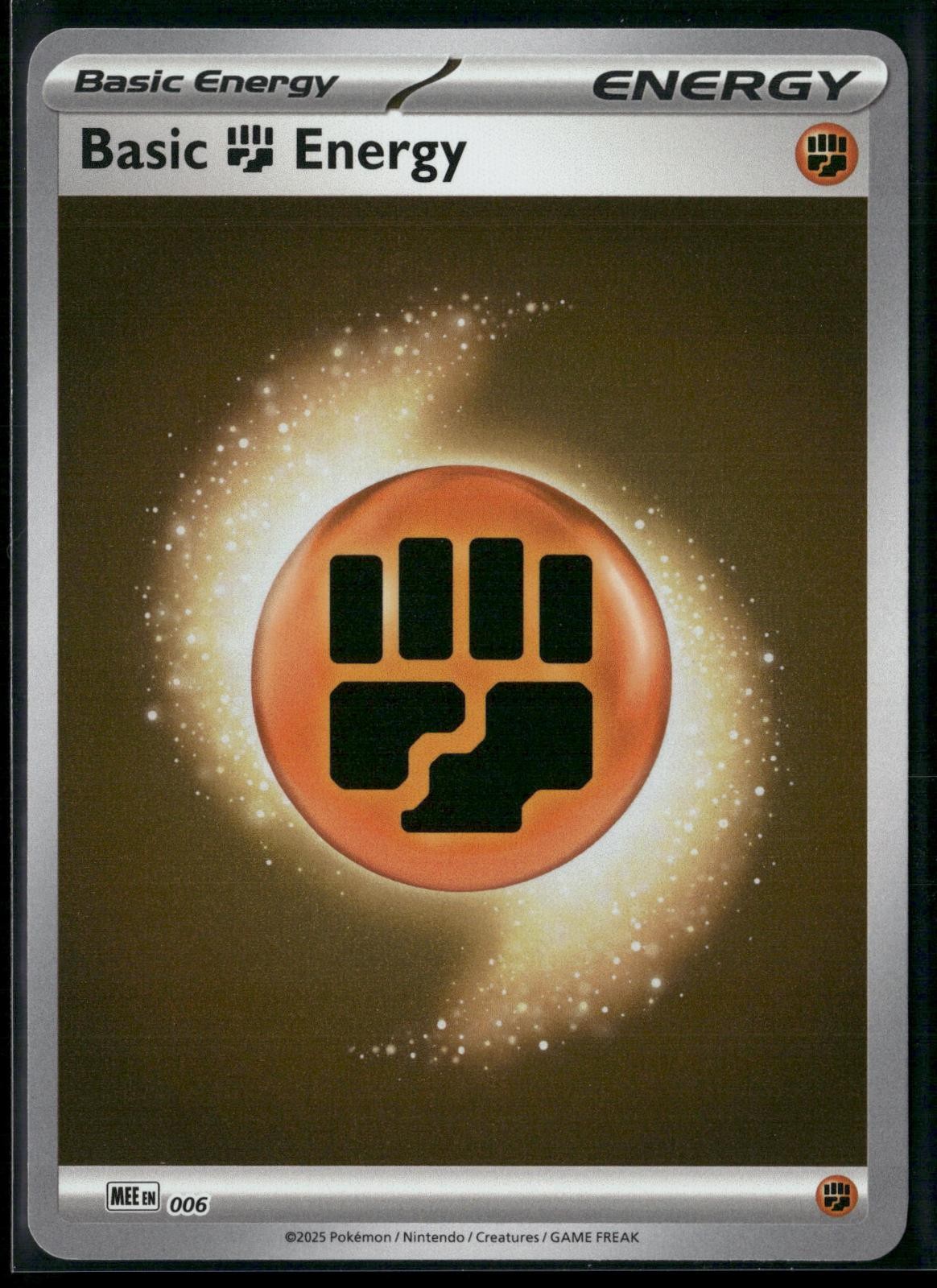 Basic Fighting Energy - 006 6 Mega Evolution Energies Pokemon Reverse Holo NM